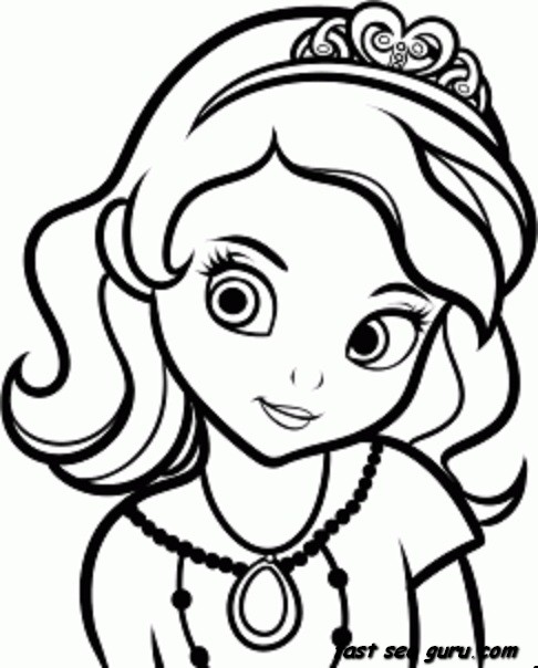 Printable Disney Princesses sofia face coloring pages